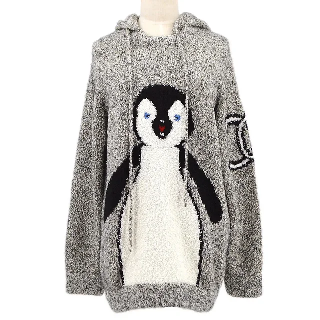 Chanel 2007 CC penguin-motif knitted hoodie #42 in Nylon from AMORE Vintage Tokyo