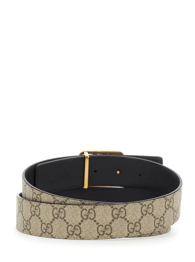 Gucci Gg Canvas Reversible Belt — Beige Polyurethane in Beige Canvas from HEWI, photo 2 of 3