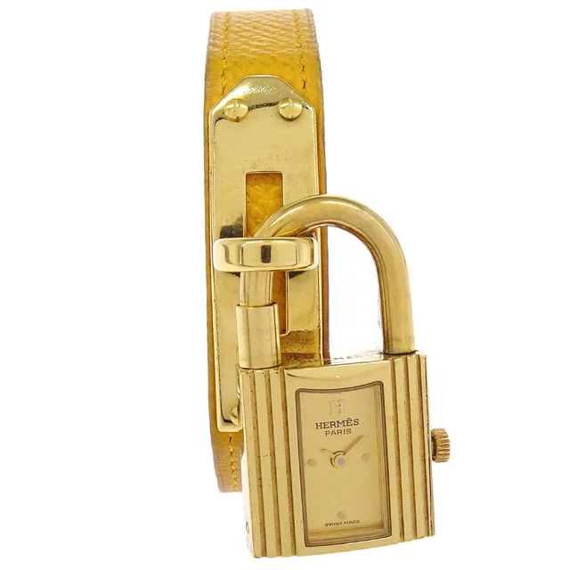 Hermès Kelly Watch Quartz Watch Yellow Courchevel in Yellow from AMORE Vintage Tokyo