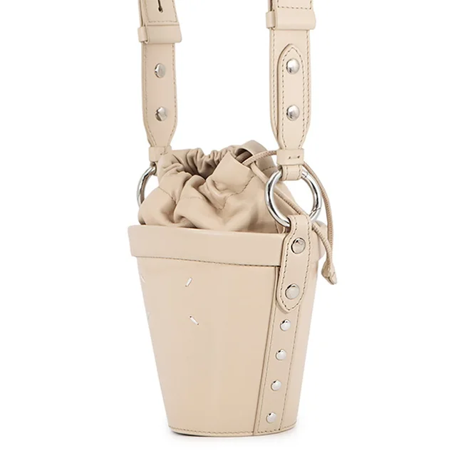 Maison Margiela Fire Bucket Bag Shoulder Bag BeigeSB3WG0042P5135T2086 Enamel Leather Size Mini in Leather from GALLERY RARE, photo 2 of 2
