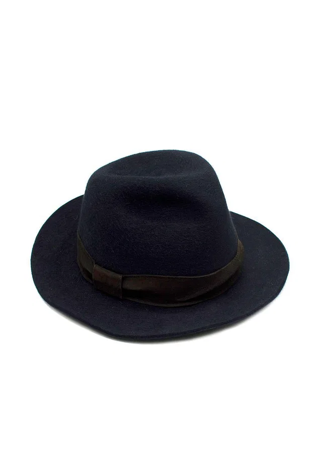Loro Piana Navy Hares Hair Blend Ferdora in Navy Goatskin from HEWI