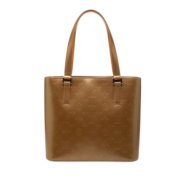 Gold Louis Vuitton Monogram Mat Stockton Tote Bag in Gold Leather from Designer Revival
