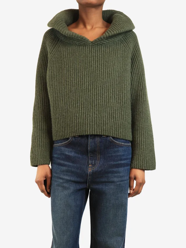 Khaite Green chunky knit cashmere jumper - size XS in Green Cashmere from Sign of the Times