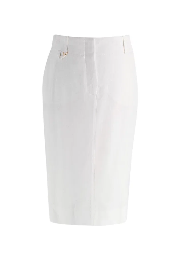 Jacquemus White Le Jupe Midi 'BARI' Skirt in White from HEWI