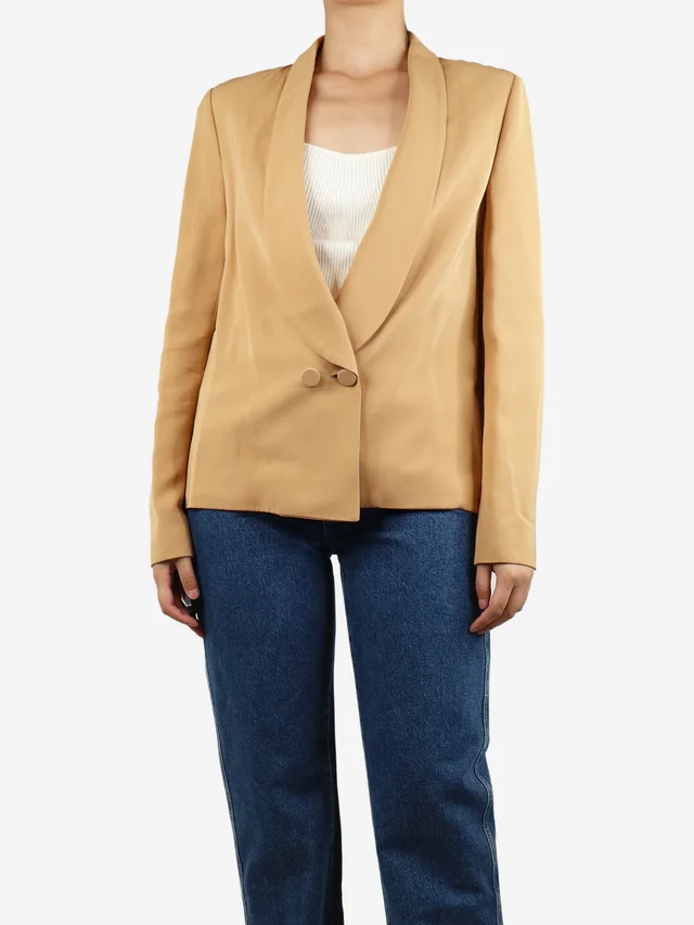 Chloé Brown double-breasted blazer - size UK 8 in Brown from Sign of the Times