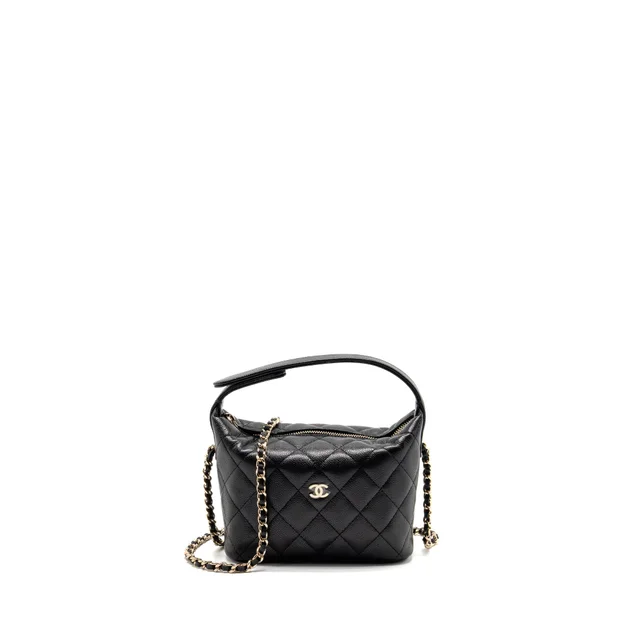 Chanel 25c Quilted Hobo Bag Caviar Black LGHW (microchip) in Black Caviar leather from EMIER