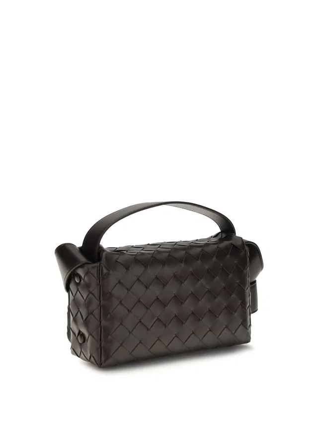 Bottega Veneta Intrecciato Shoulder Bag — Black Lamb Leather in Black Lambskin from HEWI