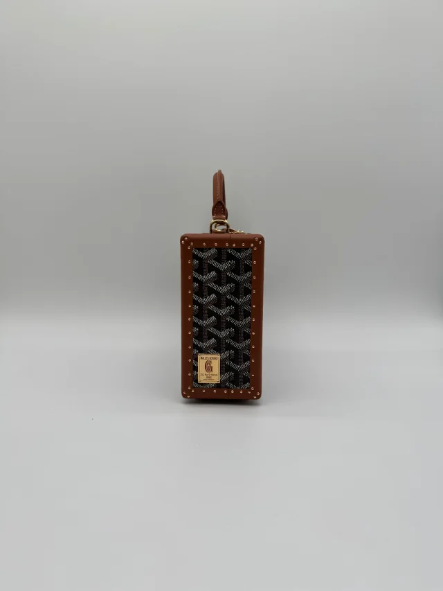 Goyard Grand Hôtel Trunk Bag Black & Tan Gold Hardware in Black from Luxury Promise, photo 5 of 11
