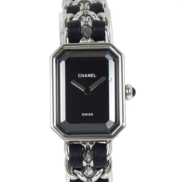 Chanel Premiere Watch Silver SS #S in Silver Leather from AMORE Vintage Tokyo