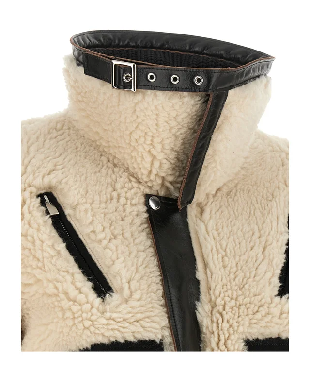 Sacai Cropped Shearling-Effect Jacket, photo 5 of 5 from SENSER