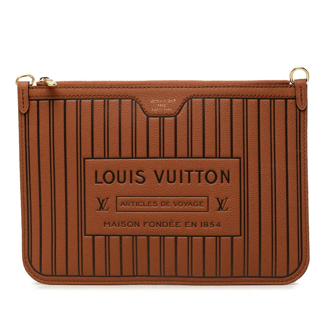 Brown Louis Vuitton Calfskin Neverfull Inside Out MM Pouch in Brown Calfskin from Designer Revival
