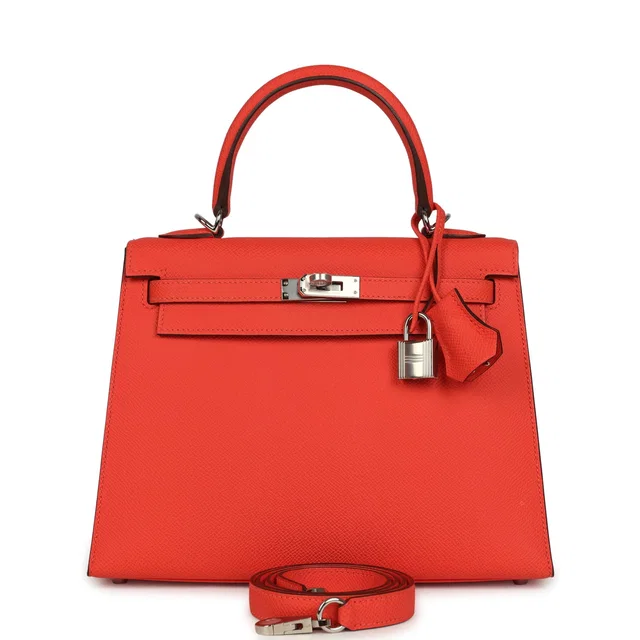 Hermès Kelly Sellier 25 Rose Texas Epsom Palladium Hardware in Pink Epsom leather from Madison Avenue Couture