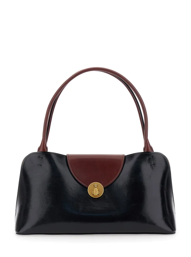 Versace 'Vivien' Black Shoulder Bag with Turn Lock Closure and Medusa Plaque in Leather for Women in Black 100% Lamb from Gaudenzi Boutique, photo 1 of 1