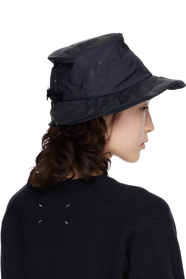 Maison Margiela Navy Coated Cotton Hat, photo 3 of 3 from SSENSE