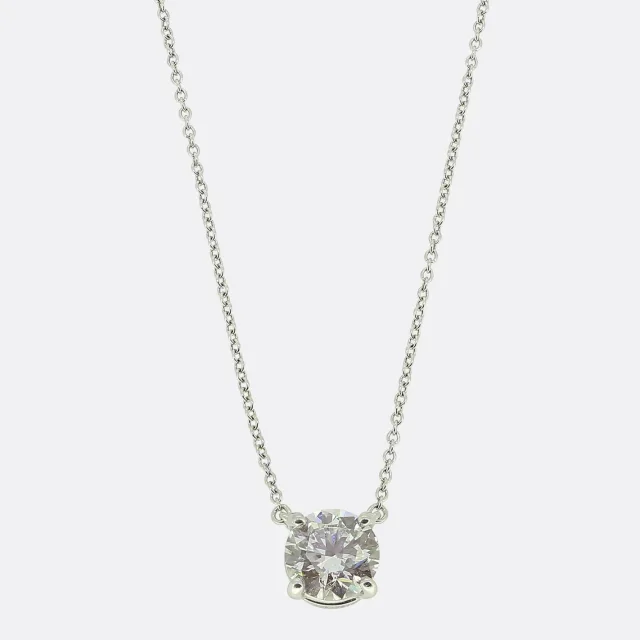 Tiffany & Co. 1.65 Carat Diamond Solitaire Necklace from The Vintage Jeweller
