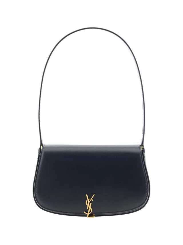 Saint Laurent Mini Voltaire Shoulder Bag — Black Calf Leather Bos Taurus in Black Calfskin from HEWI