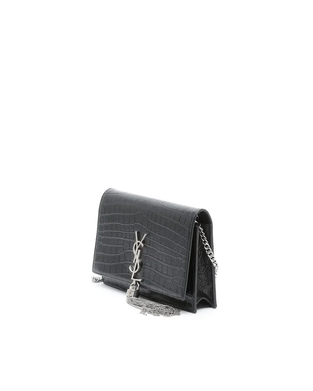 Saint Laurent Croc Kate Wallet On Chain Bag in Crocodile from A Retro Tale, photo 2 of 9