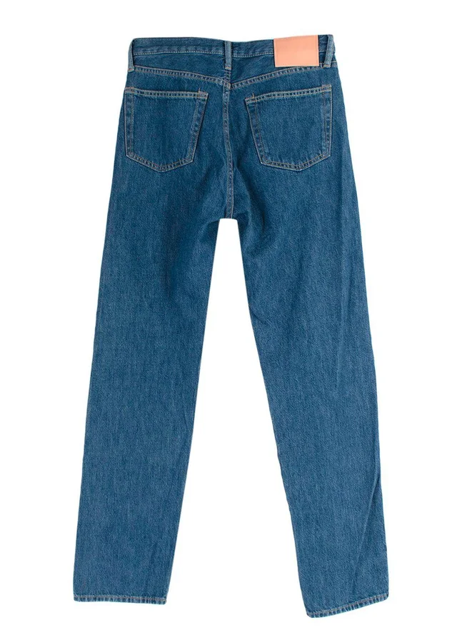 Acne Studios 1996 Trash Dark Blue Straight Leg Jeans in Blue Leather from HEWI, photo 3 of 3