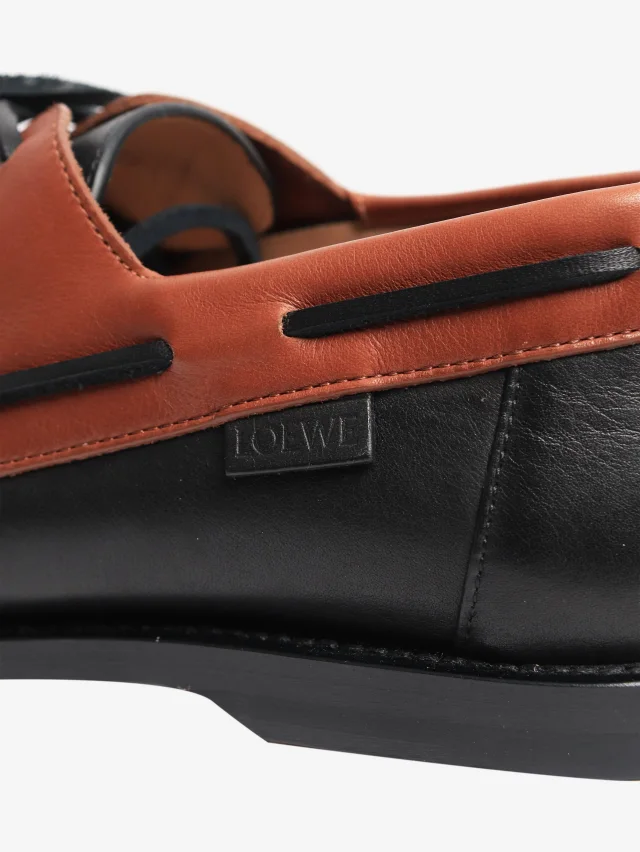Loewe Black Campo boat shoes - size EU 39 in Black Calfskin from Sign of the Times, photo 3 of 8