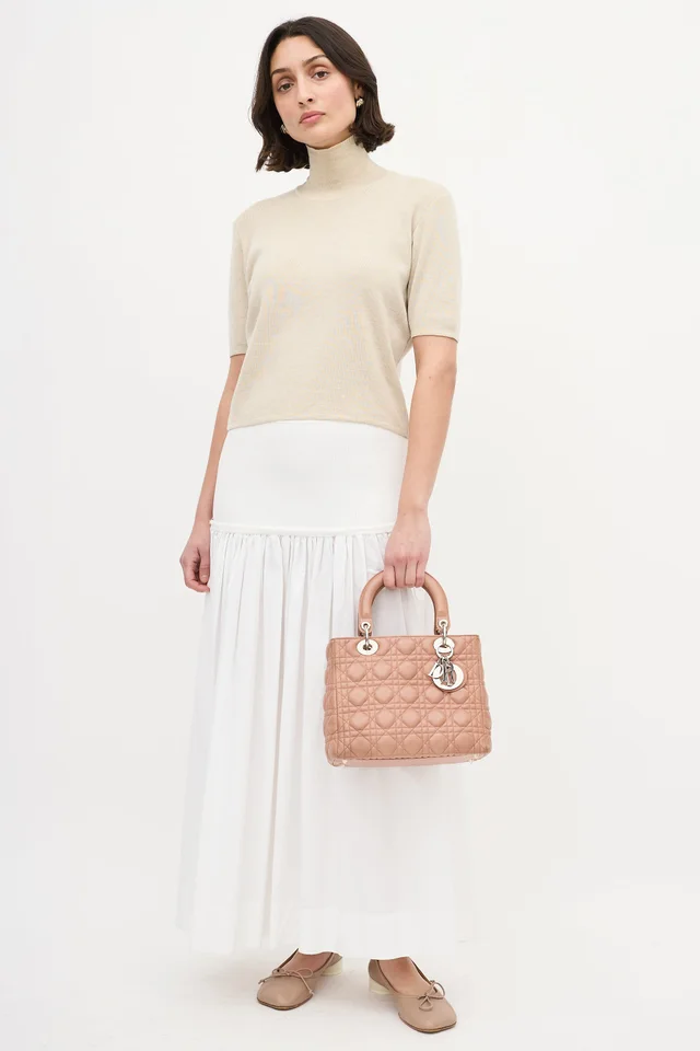 2012 Pink Medium Lady Dior Bag in Pink Leather from VSP Consignment, photo 2 of 2