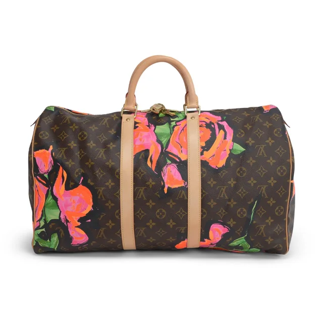 Louis Vuitton x Stephen Sprouse Monogram Roses Keepall 50 in Leather from Blue Spinach