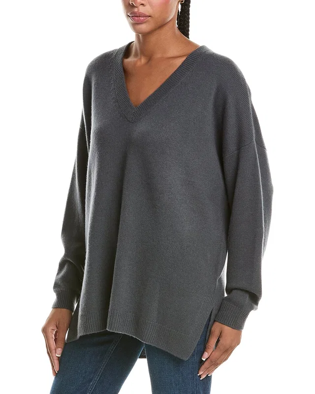 N.PEAL Oversized V-Neck 100% Cashmere Sweater, image 1 of 1 from Rue La La