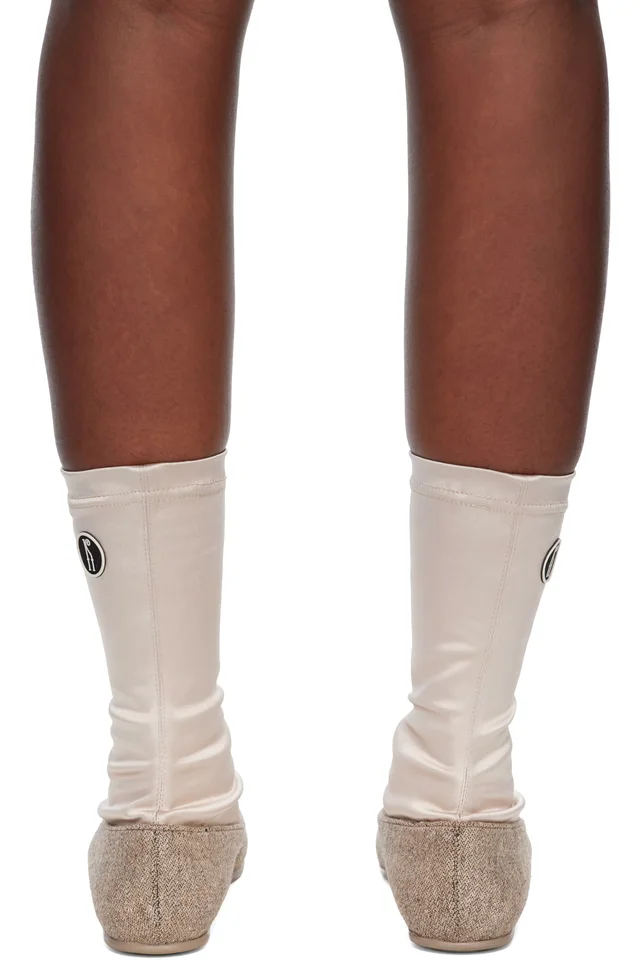 Kiko Kostadinov Beige Proxima Low Ballerina Boots, photo 2 of 3 from SSENSE