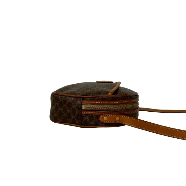 Celine Macadam Triomphe Coated Canvas Leather Mini Shoulder Bag in Brown Coated canvas from LuxUness, photo 6 of 10