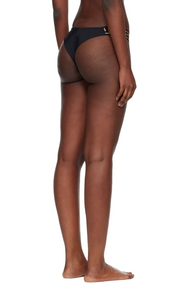 Versace Black Jacquard Bikini Bottom, photo 3 of 4 from SSENSE