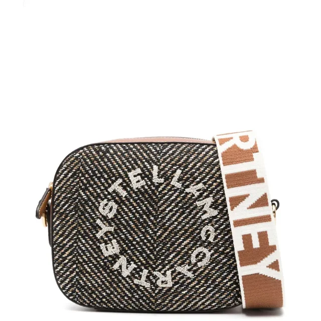 STELLA McCARTNEY Stella Logo Camera Bag Herringbone, Black/Pecan from Cultstatus, photo 1 of 1