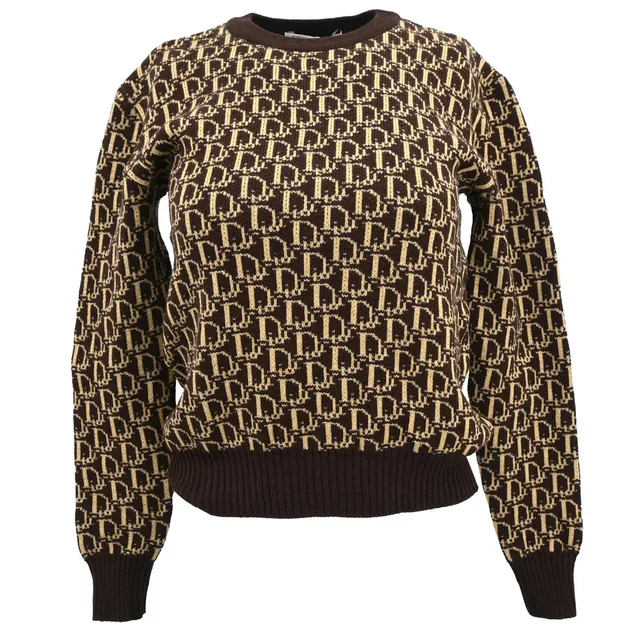 Dior Trotter Sweater Brown #M in Brown Wool from AMORE Vintage Tokyo