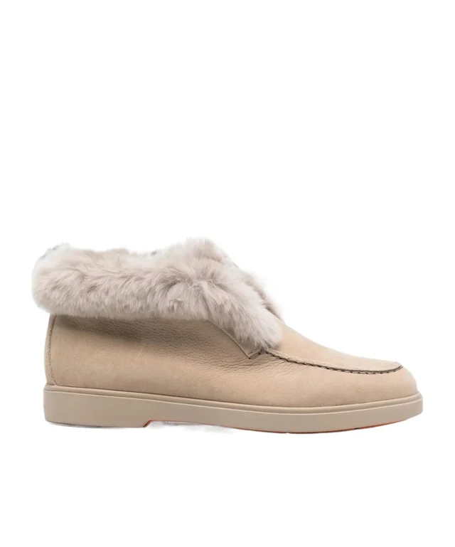 Santoni shearling-trim leather loafers from SENSER, photo 1 of 1