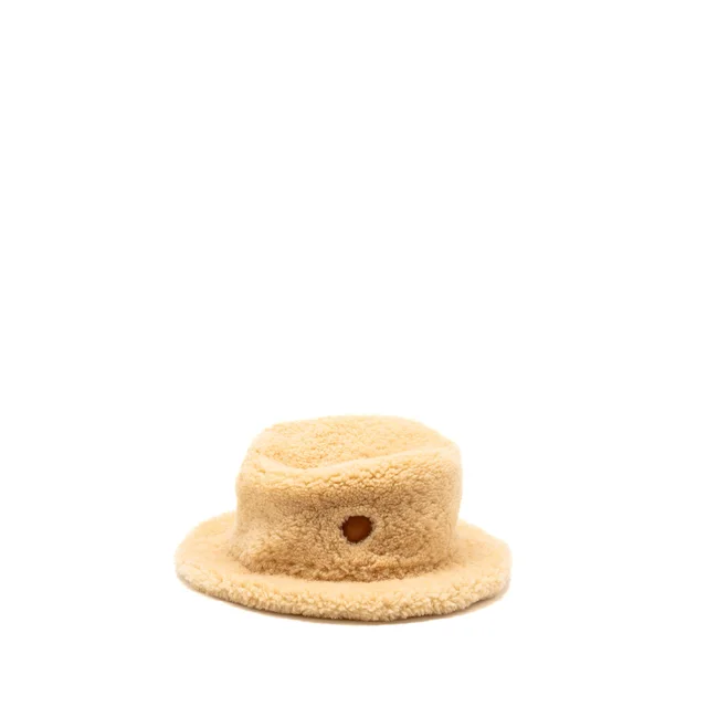 Hermès SIze 57 Fauve Hat Shearling fur/Calfskin Marron in Brown Calfskin from EMIER