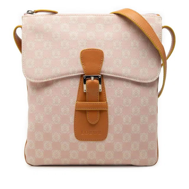 Pink LOEWE Anagram Canvas Crossbody in Pink Canvas from Designer Revival