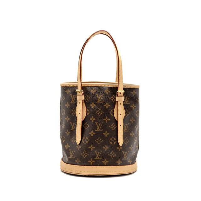 Louis Vuitton petit bucket bag monogram canvas GHW in Coated canvas from EMIER