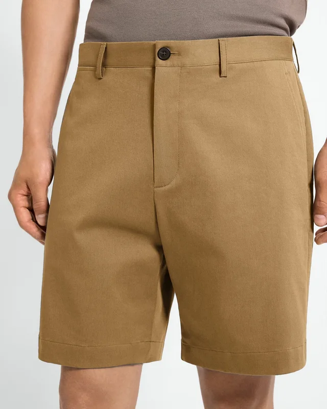 Theory Standard Chino Short in Moonsoft Cotton in FRESH KHAKI 97% Cotton, 3% Spandex, photo 4 of 10 from Theory