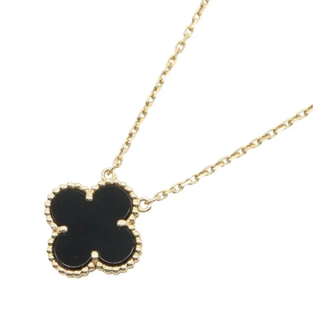 Van Cleef & Arpels Vintage Alhambra Onyx Necklace, 18k (Yellow Gold), Onyx, Women's, Gold/Black Tones, Vcarp4kk00 in multicolor from Grailed
