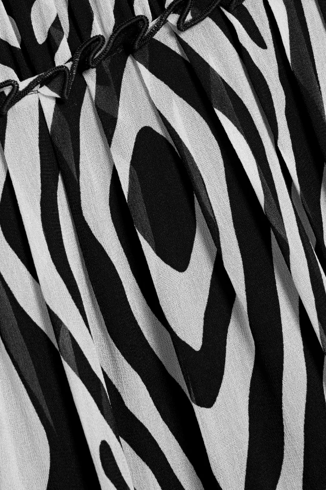 Diane von Furstenberg Kent Zebra-Print Tiered Crepon Midi Dress in Black, photo 4 of 4 from THE OUTNET