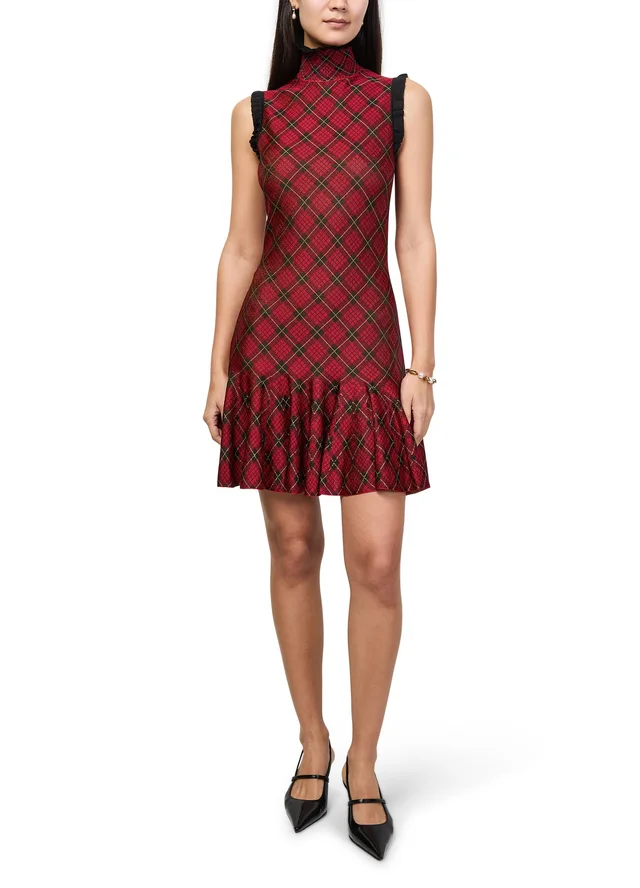 MCQUEEN Printed mini dress in Red 100% viscose, photo 6 of 6 from 24S (US)