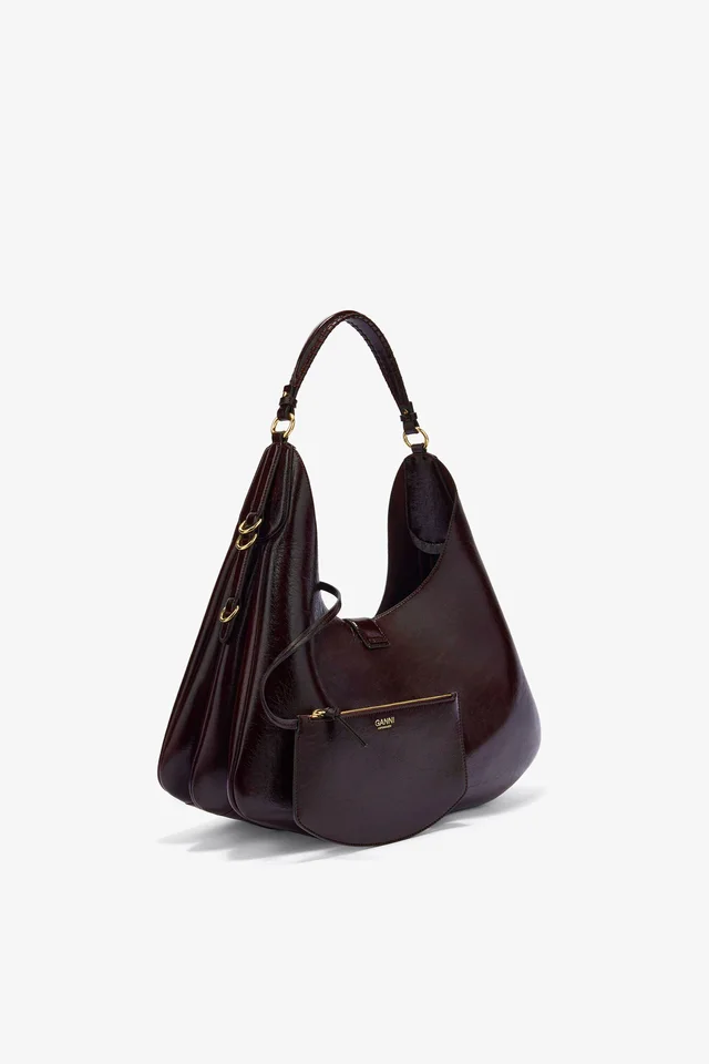 Ganni Large Kat Bag in Brown Shine, photo 2 of 2 from SENSER