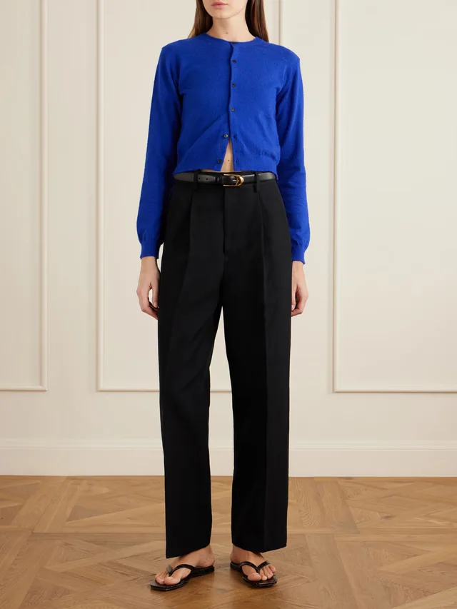 AURALEE Brushed cashmere and cotton-blend cardigan in Blue, photo 2 of 2 from NET-A-PORTER (Canada)
