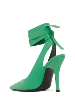 The Attico Stiletto heel pumps with ankle strap in 100% Lamb, photo 5 of 5 from LUISAVIAROMA