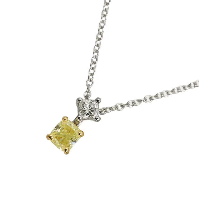 Tiffany & Co. Lucida Diamond FY IF Necklace 40 Platinum 18k Yellow Gold in Yellow from The Reluxe