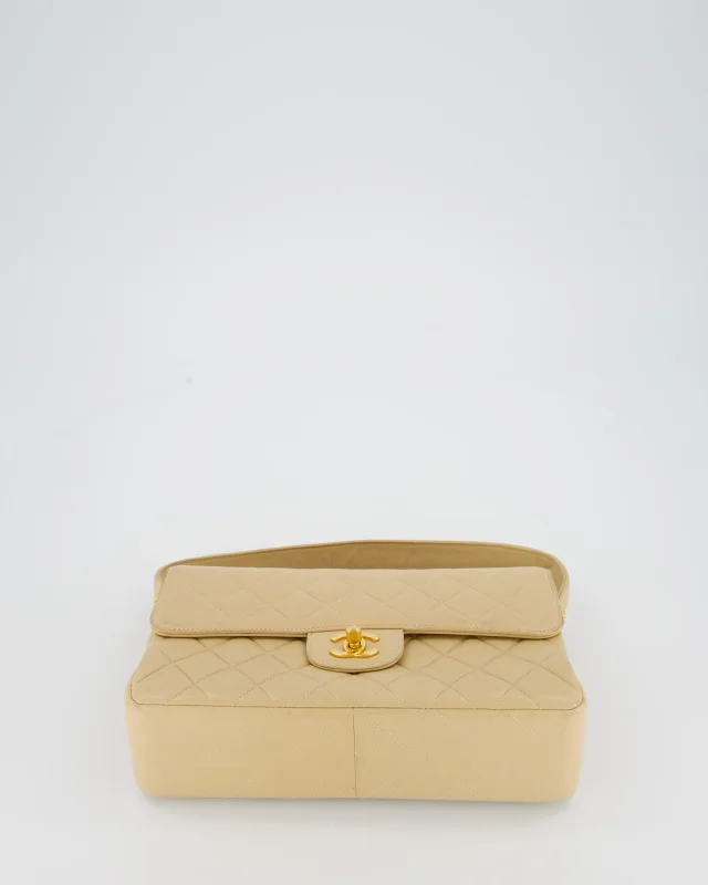 Chanel Vintage Medium Double-Sided Flap Bag in Beige Lambskin from Sellier, photo 17 of 18