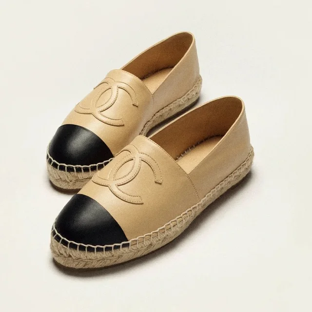 Chanel Espadrilles Beige And Black Leather in black|brown|neutral Leather from Poshmark, photo 1 of 1