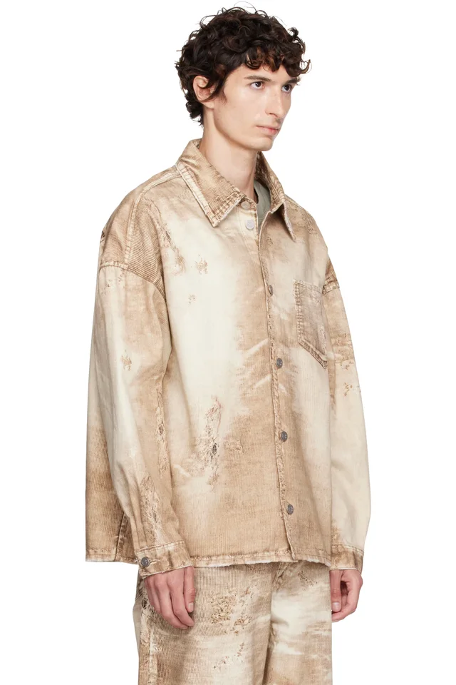CAMPERLAB Beige Corduroy Print Denim Shirt, photo 2 of 2 from SSENSE