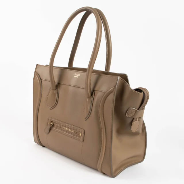 Celine Taupe Smooth Calfskin Shoulder Luggage Bag in Taupe Calfskin from Labellov, photo 3 of 8