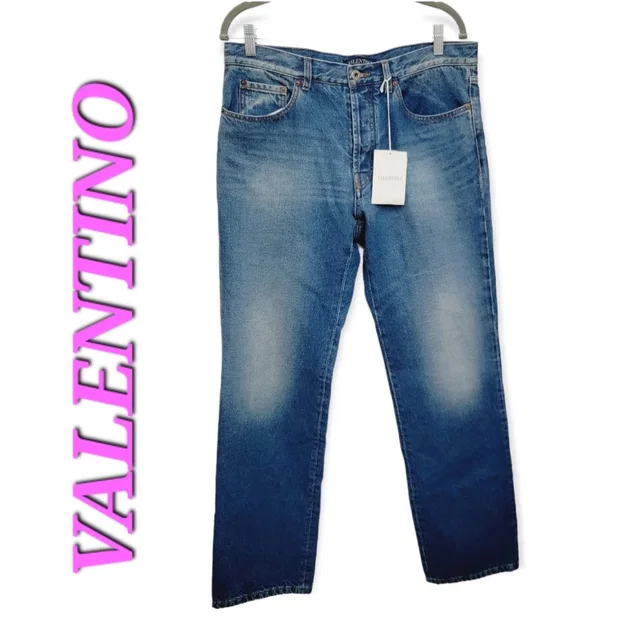 Valentino Garavani Denim Wash Lavaggio Vintage Flare Fly Button Jeans in silver|blue|gray Denim from Poshmark