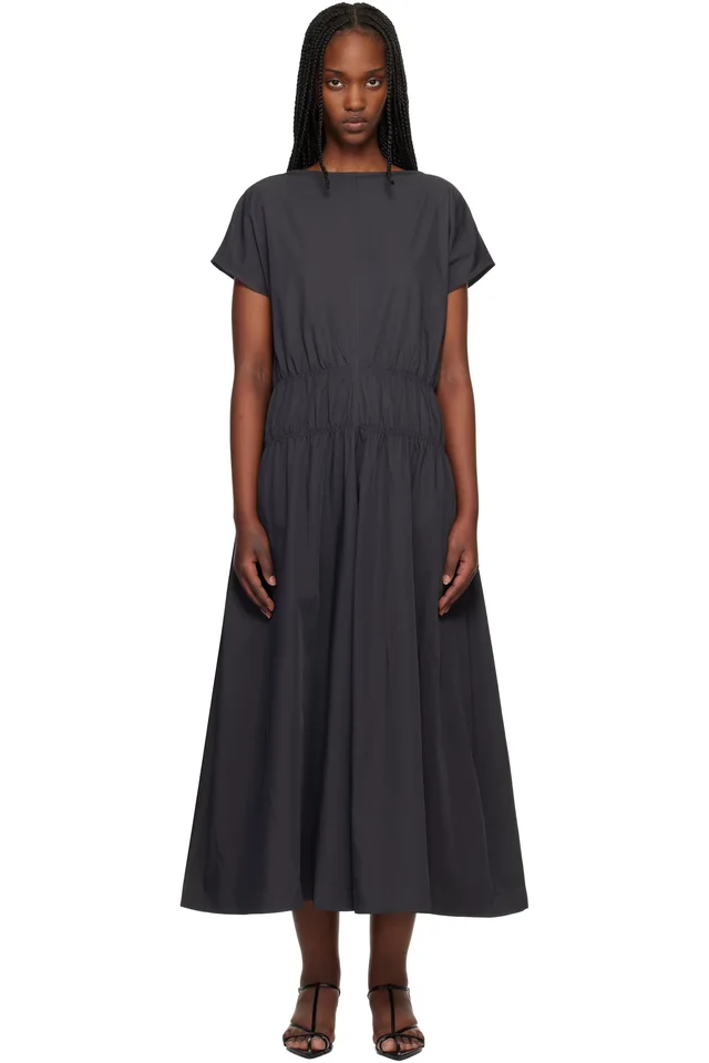 Studio Nicholson Gray Simos Midi Dress, image 1 of 1 from SSENSE