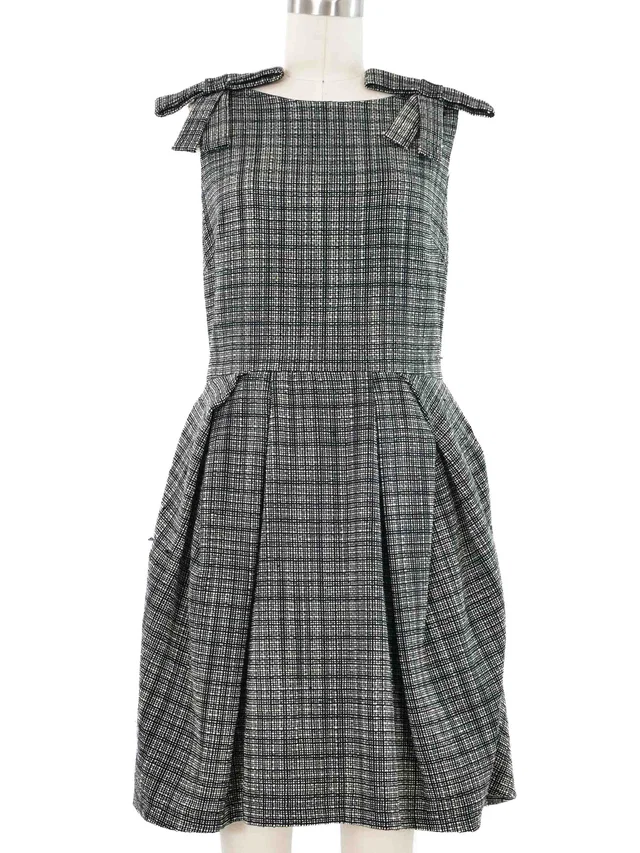 2008 Christian Dior Bow Tweed Dress in Tweed from Arcade Vintage